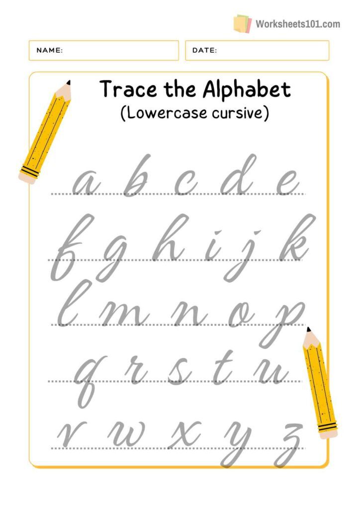 Cursive Lowercase tracing